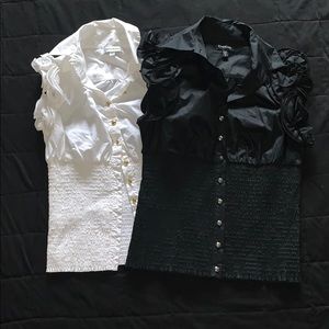 2 Bebe black and white Stretch fashion shirts